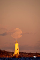 Moon over South Amboy Lighthouse-11