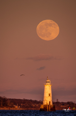 Moon over South Amboy Lighthouse-15