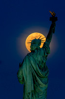 Supermoon over Statue of Liberty -Liberty-16
