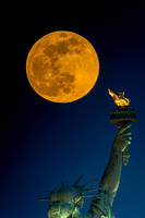 Supermoon over Statue of Liberty -Liberty-29