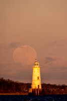 Moon over South Amboy Lighthouse-6-2